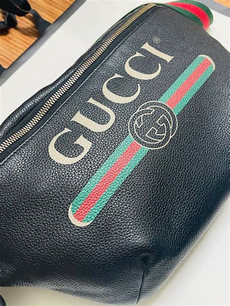 ssense has two kinds of gucci logo print belt bag|gucci gg emblem handbags.